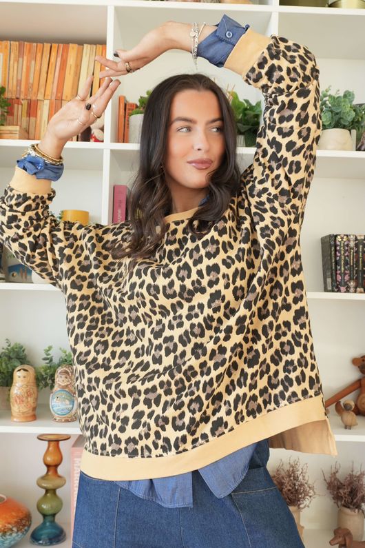 Untamed Classic High Low Sweatshirt Soft Tuscan